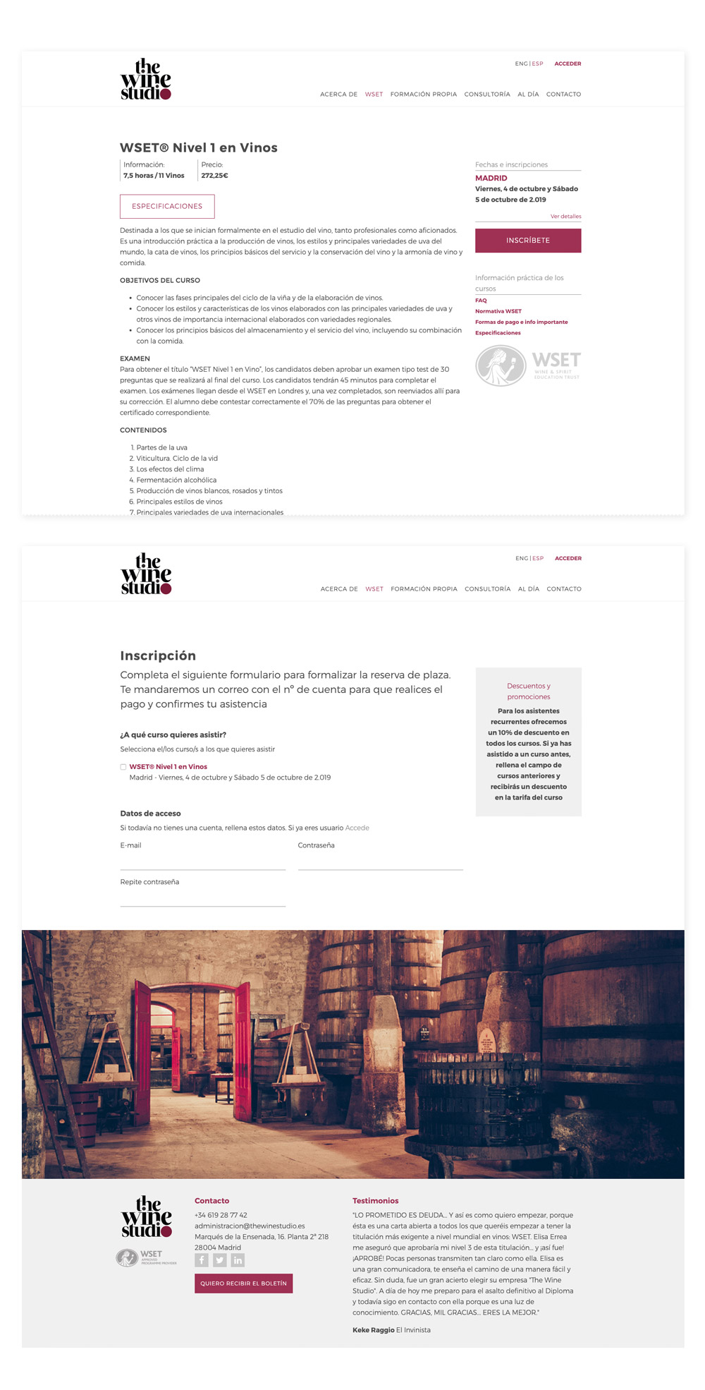 Inscripciones a cursos